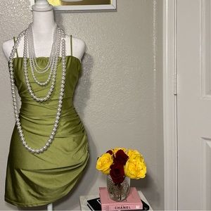 OLIVE GREEN MINI DRESS